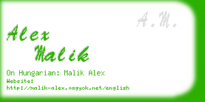 alex malik business card